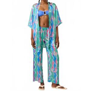 NEW PAOLITA women's lautrec silk kimono in underwater dreamer